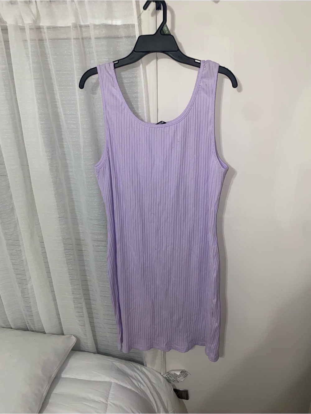 Sleeveless Ribbed Mini Dress in Lilac